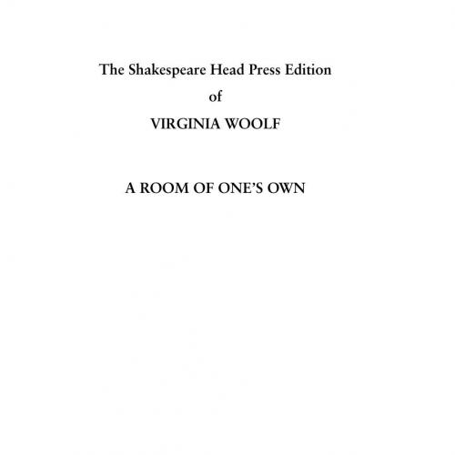 Room of One's Own, A