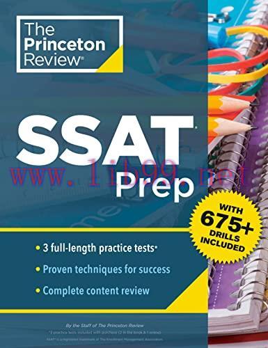 [FOX-Ebook]Princeton Review SSAT Prep: 3 Practice Tests + Review & Techniques + Drills (2024)