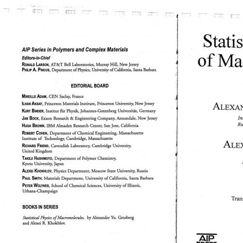 Statistical Physics of Macromolecules