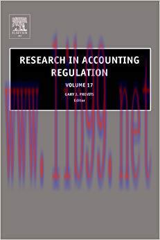 (PDF)Research in Accounting Regulation (ISSN Book 17) 1st Edition