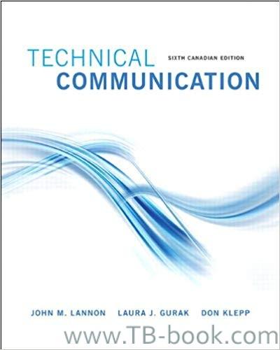(PDF)Technical Communications, Sixth Canadian Edition by John M. Lannon