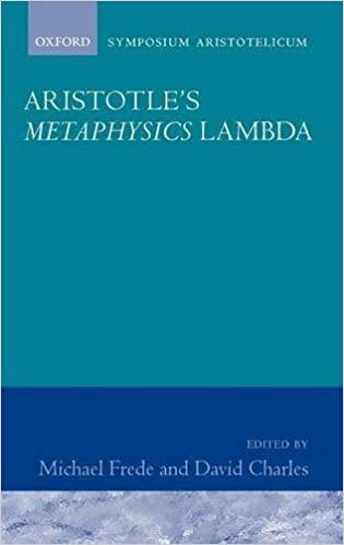 (PDF)Aristotle&rsquo;s Metaphysics Book Lambda Symposium Aristotelicum (Symposia Aristotelica)