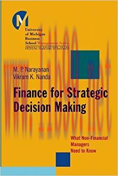 (PDF)Finance for Strategic Decision-Making: What Non-Financial Managers Need to Know (J-B-UMBS ...