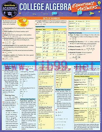 [FOX-Ebook]College Algebra Equations & Answers: A Quickstudy Laminated Reference Guide