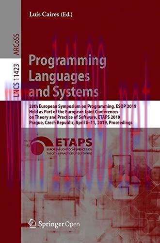 [FOX-Ebook]Programming Languages and Systems: 28th European Symposium on Programming