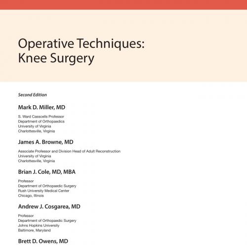 Operative Techniques Knee Surgery 2nd
