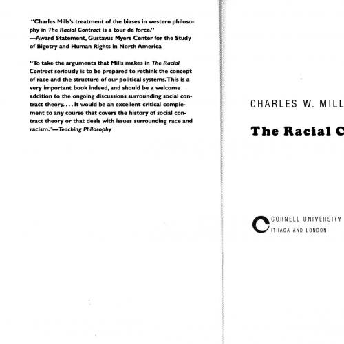 Racial Contract 1st Edition, The