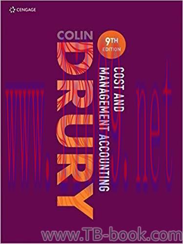 Cost and Management Accounting 9th Edition by Colin Drury 课本
