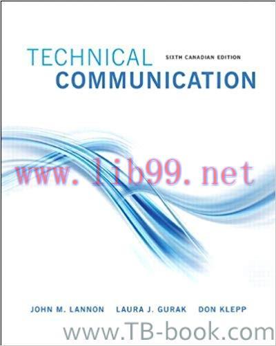 (PDF)Technical Communications, Sixth Canadian Edition by John M. Lannon