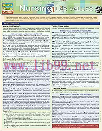 (PDF)Nursing: Lab Values (Quick Study Academic) 1st Edition