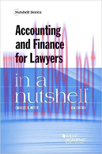 Accounting and Finance for Lawyers in a Nutshell 6th Edition