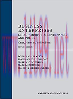 (PDF)Business Enterprises&mdash;Legal Structures, Governance, and Policy: Cases, Materials, and Probl...