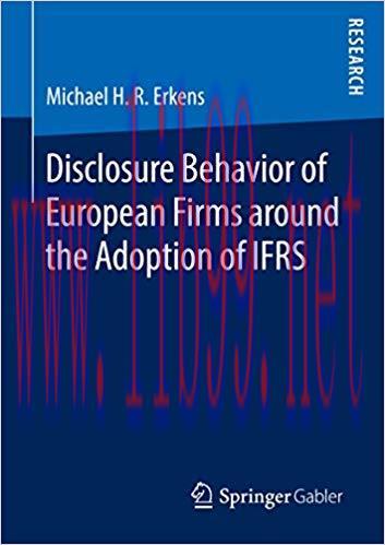(PDF)Disclosure Behavior of European Firms around the Adoption of IFRS 1st ed. 2016 Edition