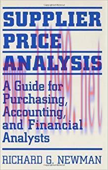 (PDF)Supplier Price Analysis: A Guide for Purchasing, Accounting, and Financial Analysts: A Gui...
