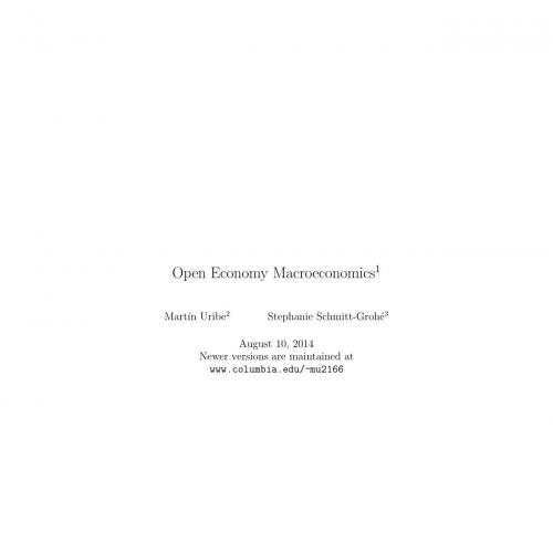 Open Economy Macroeconomics 2017