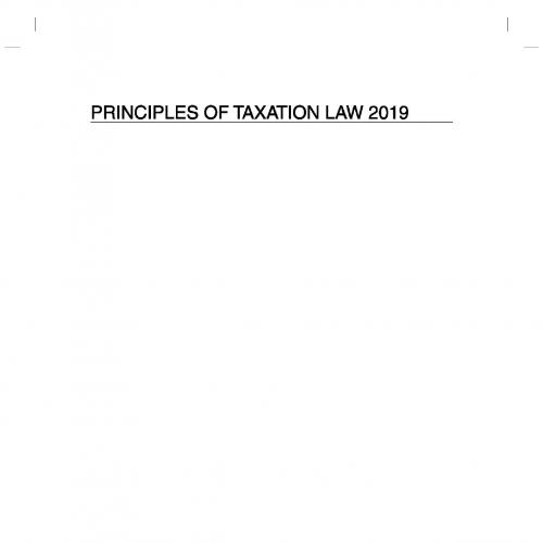 Principles of Taxation Law 2019 Sao Miao