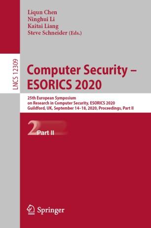 Computer Security &ndash; ESORICS 2020
