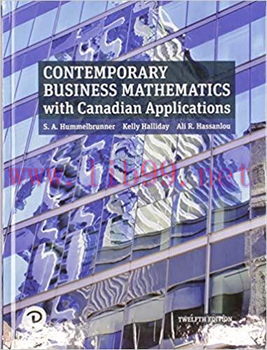 [PDF]Contemporary Business Mathematics with Canadian Applications 12th Edition [S. A. Hummelbru...