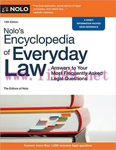 [FOX-Ebook]Nolo's Encyclopedia of Everyday Law: Answers to Your Most Frequently Asked Legal Que...