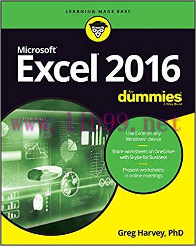 Excel 2016 For Dummies (For Dummies (Computers)) 1st Edition,
