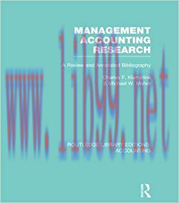 (PDF)Management Accounting Research (RLE Accounting): A Review and Annotated Bibliography (Rout...