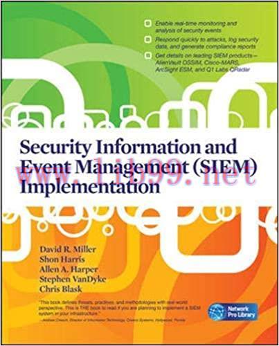 (PDF)Security Information and Event Management (Siem) Implementation (Network Pro Library) 1st ...