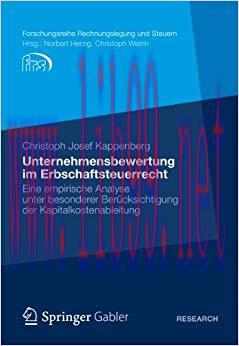 (PDF)Unternehmensbewertung im Erbschaftsteuerrecht: Eine empirische Analyse unter besonderer Be...