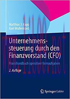 (PDF)Unternehmenssteuerung durch den Finanzvorstand (CFO): Praxishandbuch operativer Kernaufgab...
