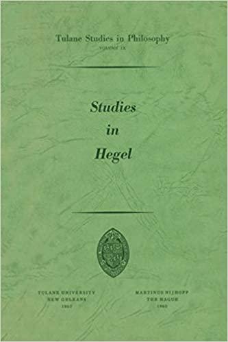 (PDF)Studies in Hegel Reprint 1960 (Tulane Studies in Philosophy Book 9) Softcover reprint of t...