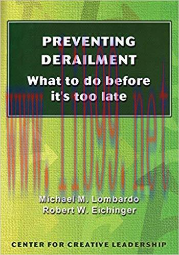 (PDF)Preventing Derailment: What To Do Before It&rsquo;s Too Late (Technical Report Series ; No. 138G...