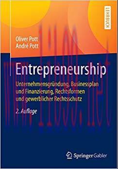 (PDF)Entrepreneurship: Unternehmensgründung, Businessplan und Finanzierung, Rechtsformen und ge...