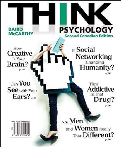 (Test Bank)THINK Psychology, Second 2nd Canadian Edition by Abigail A. Baird.zip