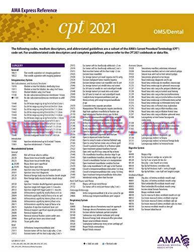 [AME]OMS/Dental (CPT 2021 Express Reference Coding Card) (Original PDF)