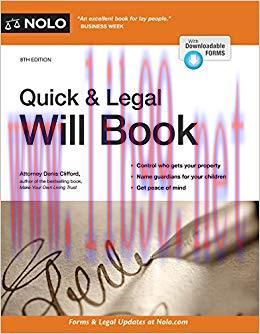 Quick & Legal Will Book 8th Edition,