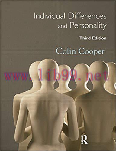Individual Differences and Personality 3rd Edition by Colin Cooper 课本