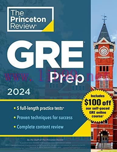 [FOX-Ebook]Princeton Review GRE Prep, 2024: 5 Practice Tests + Review & Techniques + Online Fea...