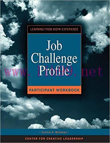 (PDF)Job Challenge Profile, Participant Workbook and Survey Revised Edition