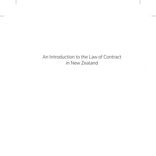 Introduction to the Law of Contract in New Zealand, An