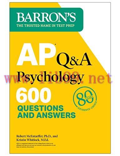 [FOX-Ebook]AP Q&A Psychology, 2nd Edition: 600 Questions and Answers