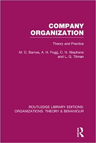 (PDF)Company Organization (RLE Organizations) Theory and Practice (Routledge Library Editions O...