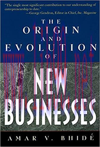 The Origin and Evolution of New Businesses 1st Edition,