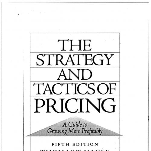 The Strategy and Tactics of Pricing 5th editon
