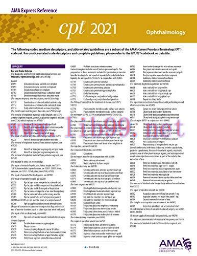 [AME]Ophthalmology (CPT 2021 Express Reference Coding Card) (Original PDF)