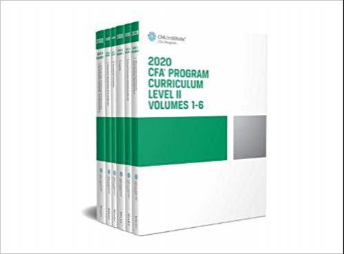 CFA Program Curriculum 2020 Level II Volumes 1-6