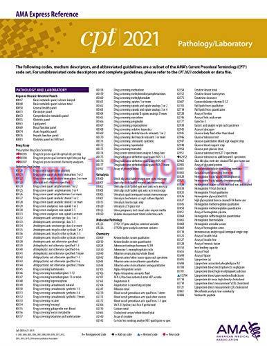 [AME]Pathology/Laboratory (CPT 2021 Express Reference Coding Card) (Original PDF)