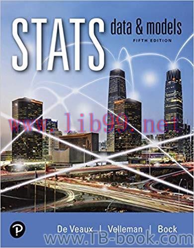 Stats: Data and Models 5th Edition by De Veaux, Richard D 课本