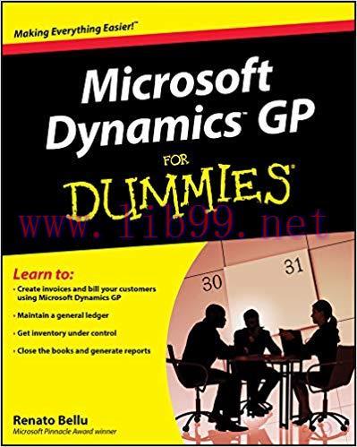 Microsoft Dynamics GP For Dummies 1st Edition,