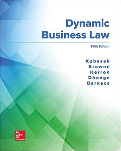 (TB)Loose Leaf for Dynamic Business Law 5th Edition by Nancy Kubasek.zip