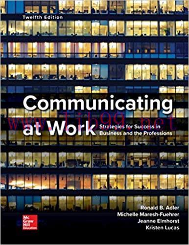 [PDF]Communicating at Work 12th Edition [Ronald Adler] PDF+Kindle ebook