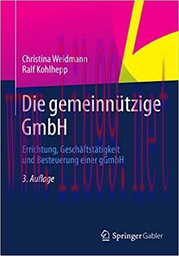 (PDF)Die gemeinn&uuml;tzige GmbH: Errichtung, Gesch&auml;ftst&auml;tigkeit und Besteuerung einer gGmbH (German...